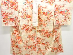 アンティーク　錦紗秋草模様単衣長襦袢